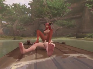 Elf gets Blowjob on the Dock | Warcraft Parody
