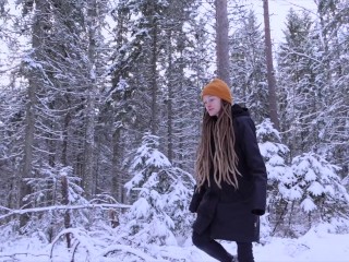 Sex in the winter forest while the snow is falling - RosenlundX - HD