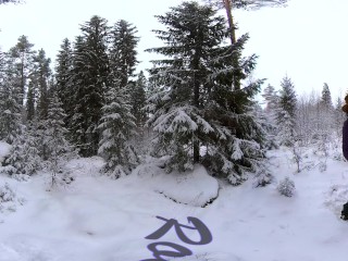 Sex in the winter forest while the snow is falling - RosenlundX - VR 360 - 5,7k 30fps