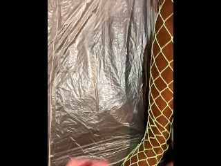 Hot Straight Guy Hand Job While Ebony Slut Plays With Her Pussy In Fishnet Tights With Cum Shot POV