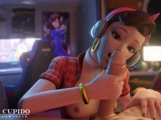 Dva Enjoying Jerking big Dick Handjob [Grand Cupido]( Overwatch )