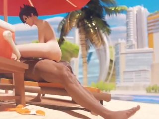 Tracer enjoying the beach Overwatch 2