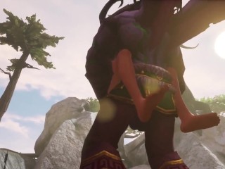 Illidan Stormrage stand lift and carry fucks a hot redhead elf | Warcraft Parody