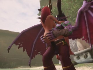 Illidan Stormrage stand lift and carry fucks a hot redhead elf | Warcraft Parody