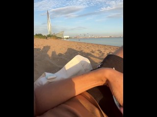 Sex on a public beach after kebabs - Сreampie for 18 year old cute girl - Darcy Dark