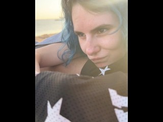Sex on a public beach after kebabs - Сreampie for 18 year old cute girl - Darcy Dark