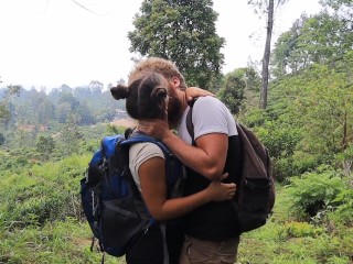 Hot couple kissing passionately while hiking in Southeast Asia! (How to kiss passionately)