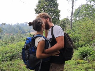 Hot couple kissing passionately while hiking in Southeast Asia! (How to kiss passionately)