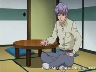 Masturbating anime maid in fantasy