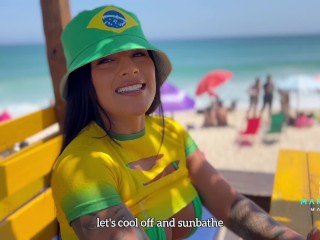 BBC  Mariana Martix fucks a stranger  she meets on the beach - Multisquirt in Brazil