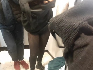 Sexy stranger asked me to shoot her in the fitting room on the phone