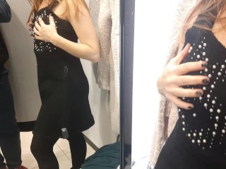 Sexy stranger asked me to shoot her in the fitting room on the phone