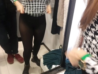 Sexy stranger asked me to shoot her in the fitting room on the phone