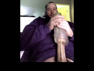 Two of My Thickest Cum Loads To Date With My Big Throbbing Cock Plowing A Clear Fleshlight