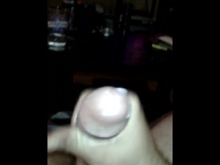 Jerking off and shooting a huge load of cum!