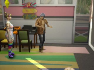 Thick Tatted Sim Sucks Off Old Man