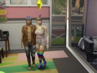 Thick Tatted Sim Sucks Off Old Man