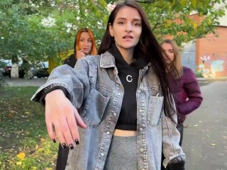 You Are Stopped By Unknown Girls To Be Humiliated - POV Triple Spitting Femdom On Public