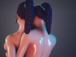 Naked Standing Lesbian Cuddle Showroom 4K