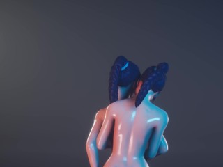 Naked Standing Lesbian Cuddle Showroom 4K