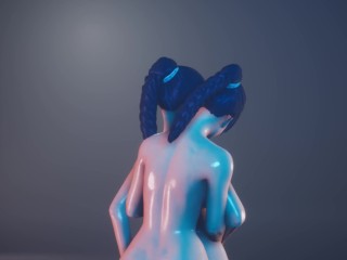 Naked Standing Lesbian Cuddle Showroom 4K