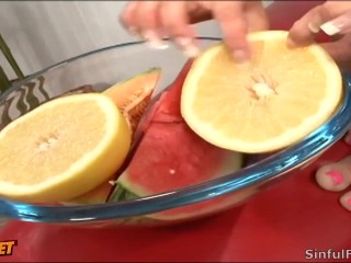 Rachel Roxxx Food Play and Footjob