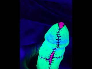 Big Dick Frankenstein Body Paint Cosplay Cumshot Blacklight