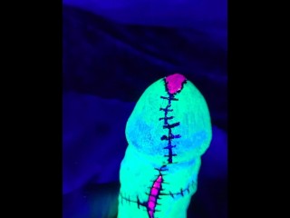 Big Dick Frankenstein Body Paint Cosplay Cumshot Blacklight