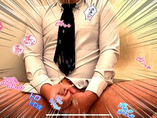 【男の潮吹き】射精からの連続潮吹きをする変態サラリーマン