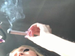 CANNABIS SMOKER GODDESS DRIVING SAN FRANCISCO SMOKING LOTS OF WEED SFW CLOSE UP | ASHLYN GODDESS