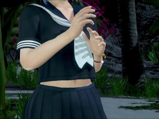 Dead or Alive Xtreme Venus Vacation Tsukushi Black Sailor Suit Transformation Nude Mod Fanservice