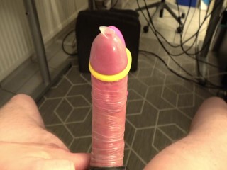 BIG COCK VIBRATOR CONDOM EDGING CHALLENGE #4 - HOW LONG CAN I LAST?