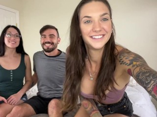 Friends have casual amateur threesome | riding, rimming, and really good fucking and sucking