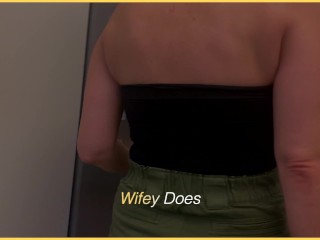 Husband pulled down my top and flashed my tits in the lift