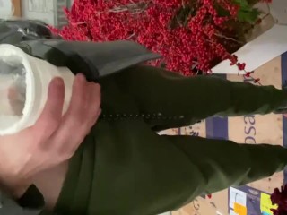 At work pissed in female boss coffee cup in the back of the truck watched her drink it sweat pants