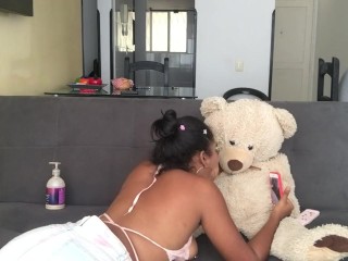 I suck my teddy bear's dick