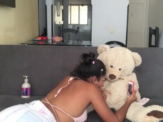 I suck my teddy bear's dick