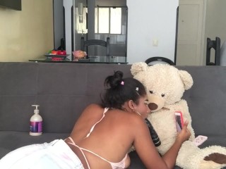 I suck my teddy bear's dick