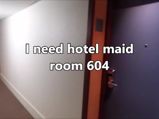 Hotel Maid is cleaning my room and jerking me off to Cum