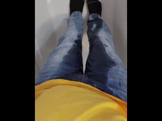 Wetting and rewetting my jeans for fun, until I held it too long and became too desperate.