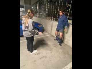 Public LA Garage BallBusting Kicking after Busy Hockey Game