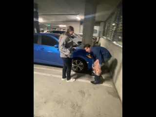 Public LA Garage BallBusting Kicking after Busy Hockey Game