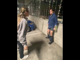 Public LA Garage BallBusting Kicking after Busy Hockey Game