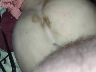 Condom breaks right before deep creampie