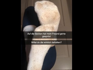 German gym girl wants cum on her clothes from guy on Snapchat