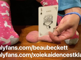 Ballbusting Ballstomping card game in cockbox goddess XoieKaidence and Beau Beckett preview