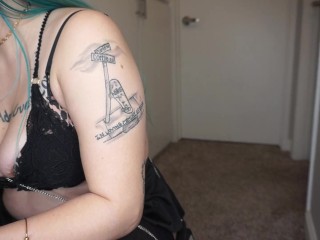 Behind the Scenes Goth Stripping Milf Fishnets Pantyhose