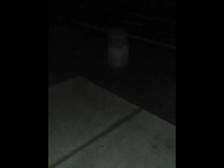 Risky cumshot on the bike path