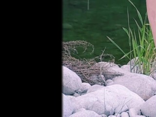 Beautiful schoolmate pissing outdoor. Hurry up we are late!