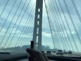 CANNABIS SMOKER GIRL SMOKE TRICKS SMOKING BIG JOINT DRIVING ACROSS BAY BRIDGE SFW | ASHLYN GODDESS